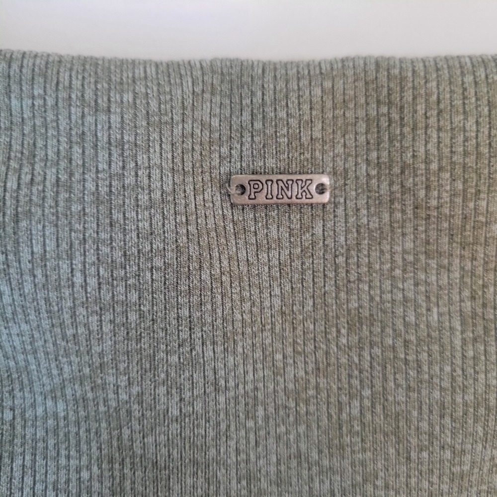 Victoria's Secret PINK Cozy High Waist Leggings Green Grey Side Pockets Small - Picture 3 of 5